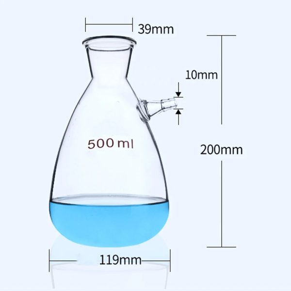 Suction filtration branch mouth borosilicate lab glassware